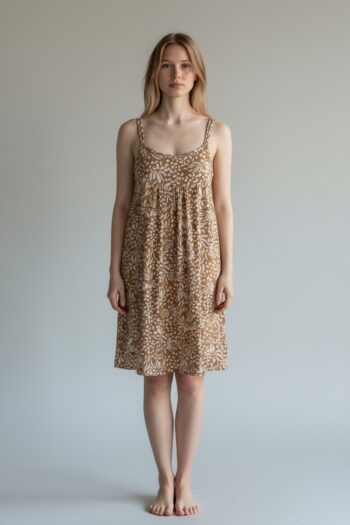Νυχτικό Εμπριμέ ράντα cotton modal - 401111 gold