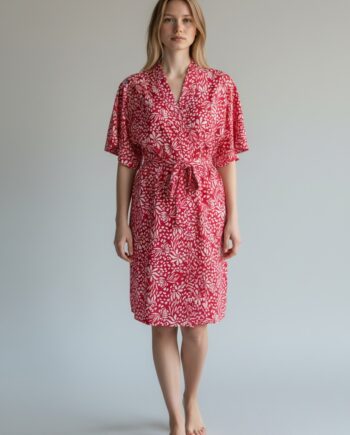 Γυναικεία Ρόμπα cotton/modal Εμπριμέ - 401118 red