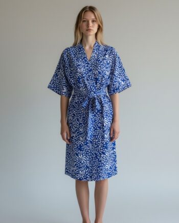 Γυναικεία Ρόμπα cotton/modal Εμπριμέ - 401118 blue