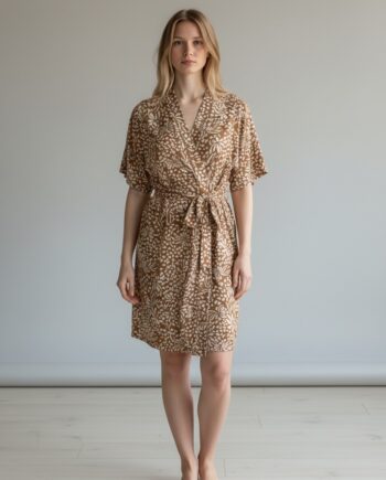 Γυναικεία Ρόμπα cotton/modal Εμπριμέ - 401118 gold