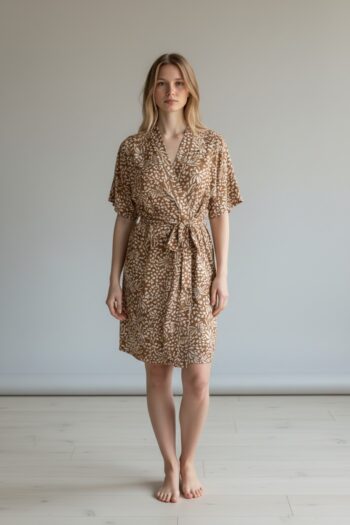 Γυναικεία Ρόμπα cotton/modal Εμπριμέ - 401118 gold