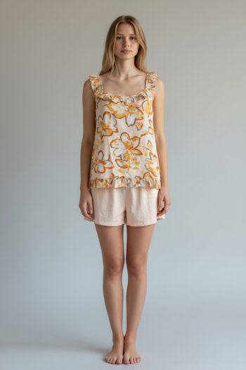 Baby Doll Floral cotton modal – 401107 gold