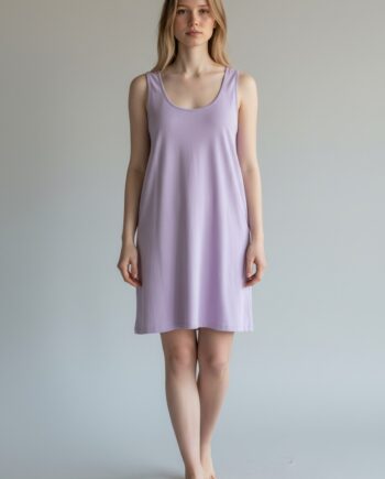 Νυχτικό Μονόχρωμο Αμάνικο micromodal - 310834 lavender