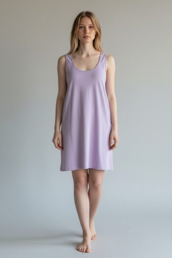 Νυχτικό Μονόχρωμο Αμάνικο micromodal - 310834 lavender