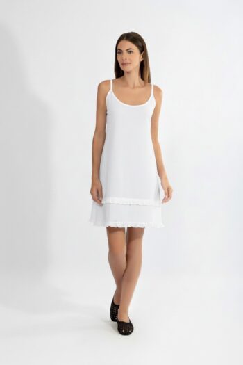 Φόρεμα Μονόχρωμο Ράντα Gofre pes - 401121 white