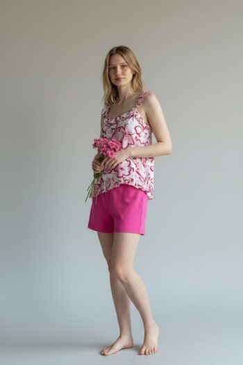 Baby Doll Floral cotton modal – 401107 fuchsia