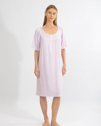 Νυχτικό Κλασσικό πουά Κοντό μανίκι micro modal - 310828 lavender