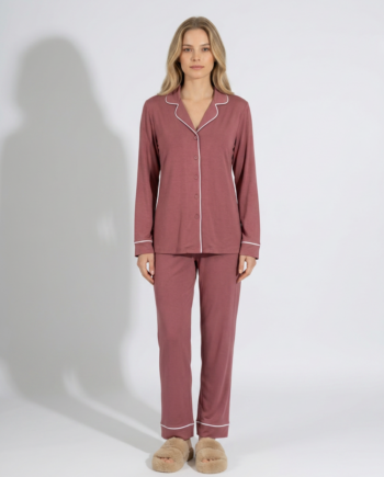Γυναικεία Πιτζάμα Σακάκι Μονόχρωμη 50% modal 50% cotton - 111901 - COCOA