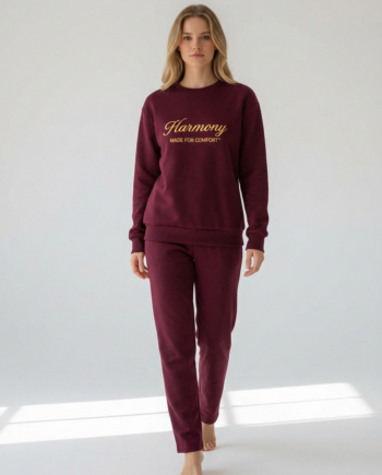 Γυναικείο Φούτερ λαιμόκοψη με Κέντημα 65% cotton 35% pes- 111929 - BORDEAUX