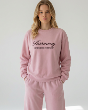 Γυναικείο Φούτερ λαιμόκοψη με Κέντημα 65% cotton 35% pes- 111929 - PINK