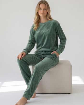 Γυναικεία Πιτζάμα Soft Velour HARMOONY 94% pes 6% el – 111933 - MINT
