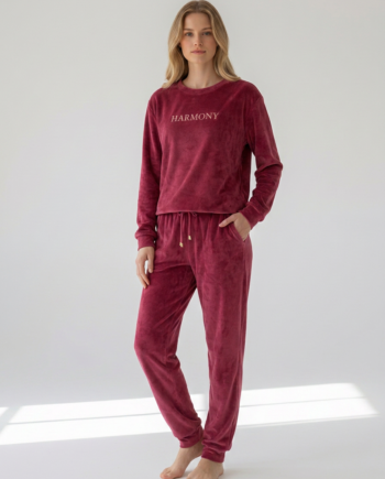 Γυναικεία Πιτζάμα Soft Velour HARMOONY 94% pes 6% el – 111933 - ROTTEN APPLE