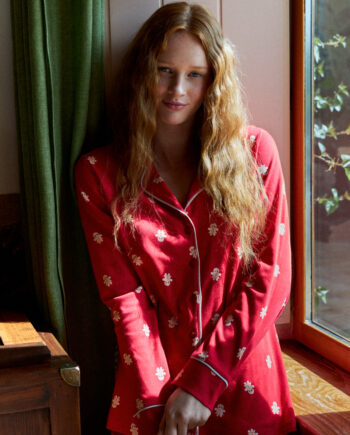 Γυναικεία Πιτζάμα Σακάκι Cookies 100% cotton – 111915 - RED