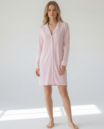 Νυχτικό σακάκι Μονόχρωμο 50% modal 50% cotton – 311801 - PINK