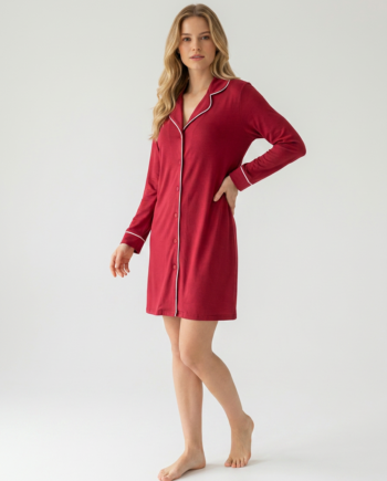 Νυχτικό σακάκι Μονόχρωμο 50% modal 50% cotton – 311801 - WINE