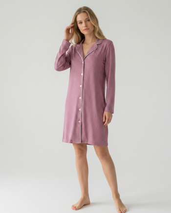 Νυχτικό σακάκι πουά 50% modal 50% cotton  – 311802 - MAGENTA
