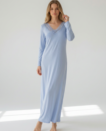 Νυχτικό maxi με Λοξή Δαντέλα  50% modal 50% cotton – 311808 - CIEL