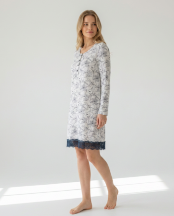 Νυχτικό πατιλέτα με Δαντέλα Orchid 100% cotton – 311811 - BLACK