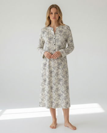Νυχτικό Κλασσικό νερβίρ με πατιλέτα  Orchid 100% cotton – 311812 - BLACK