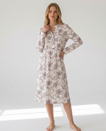 Νυχτικό Κλασσικό νερβίρ με πατιλέτα  Orchid 100% cotton – 311812 - ROTTEN APPLE