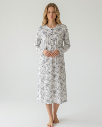 Νυχτικό Κλασσικό με πατιλέτα Orchid 100% cotton– 311813 - BLACK