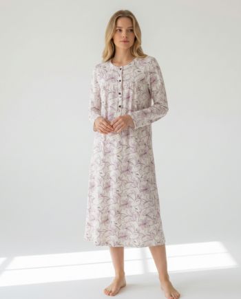 Νυχτικό Κλασσικό με πατιλέτα Orchid 100% cotton– 311813 - ROTTEN APPLE