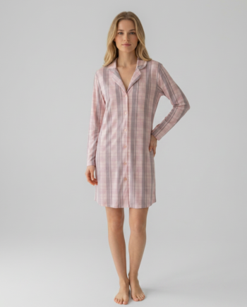 Νυχτικό Σακάκι Ροζ Καρώ 100%cotton– 311814