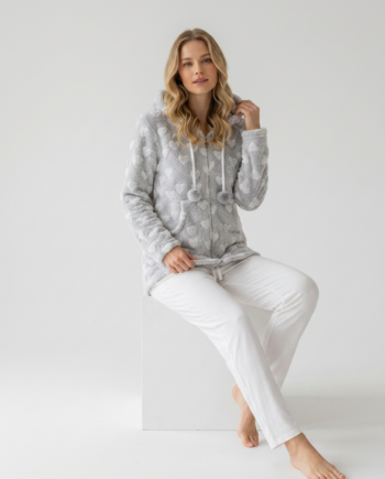 Ζακέτα Fleece με κουκούλα Ζακάρ Καρδούλα  100%pes  – 411704
