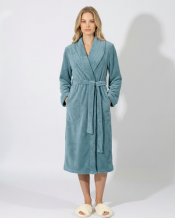 Ρόμπα  Fleece maxi  Μονόχρωμη 100% pes  – 411708 - PETROL