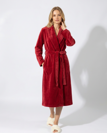 Ρόμπα  Fleece maxi  Μονόχρωμη 100% pes  – 411708 - WINE