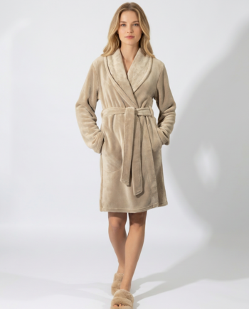 Ρόμπα  Fleece midi Σταυρωτή Μονόχρωμη 100% pes – 411709 - ELEPHANT