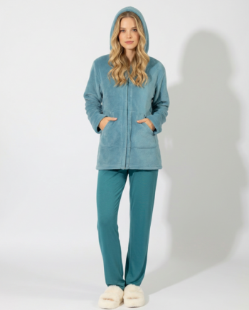 Ζακέτα Fleece  Μονόχρωμη 100% pes) – 411710 - PETROL