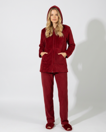 Ζακέτα Fleece  Μονόχρωμη 100% pes) – 411710 - WINE
