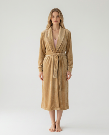 Ρόμπα Soft Velour maxi Σταυρωτή 94% pes 6% el – 411712 - GOLD