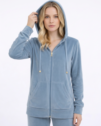 Ζακέτα Βελουτέ με κουκούλα  80%cotton 20% pes – 511604 - DENIM