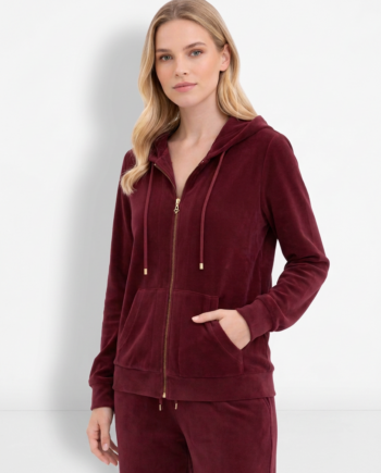 Ζακέτα Βελουτέ με κουκούλα  80%cotton 20% pes – 511604 - WINE