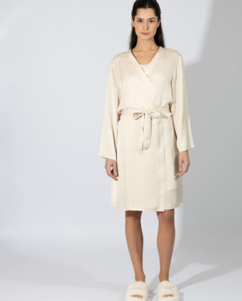 Σατέν Ρόμπα Μονόχρωμη – 609516 beige