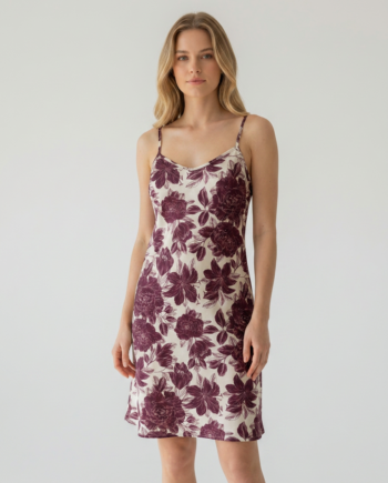 Σατέν Νυχτικό Peony 97% Pes - 3% el  – 611506 - BURGUNDY