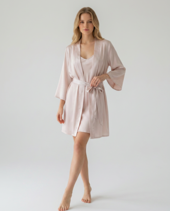 Σατέν Ρόμπα Μονόχρωμη 100% pes– 611511 - BEIGE