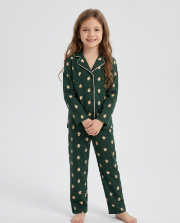 Εφηβική Πιτζάμα Σακάκι Cookies 100%cotton  – 711402 - GREEN