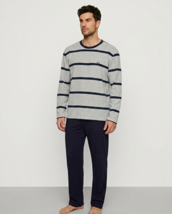 Ανδρική Πιτζάμα Ζακάρ λαιμόκοψη 65% pes 35% cotton – 811304
