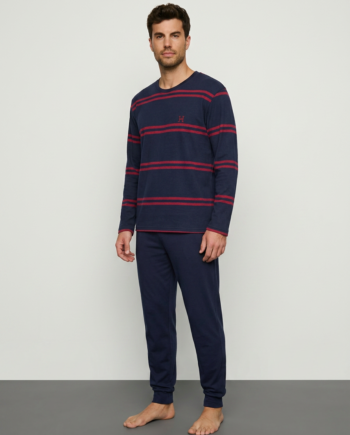 Ανδρική Πιτζάμα Ζακάρ λαιμόκοψη 65% pes 35% cotton – 811306
