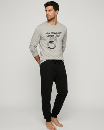 Ανδρική Πιτζάμα Sloth 100% cotton – 811308 - GREY MEL/BLUE