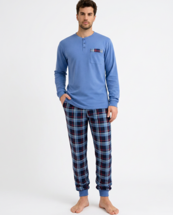 Ανδρική Πιτζάμα με πατιλέτα 100% cotton – 811311 - CIEL