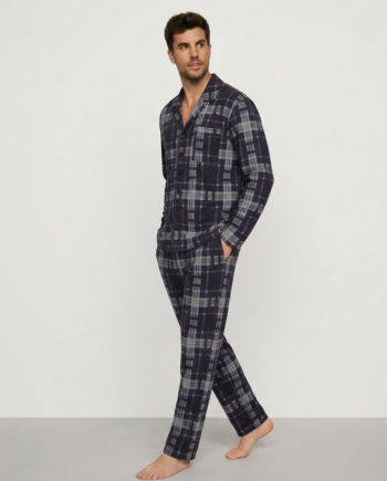 Ανδρική Πιτζάμα Σακάκι καρώ 100% cotton – 811313