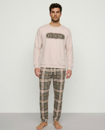 Ανδρική Πιτζάμα Future 100% cotton – 811318 - BEIGE