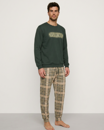 Ανδρική Πιτζάμα Future 100% cotton – 811318 - OLIVE