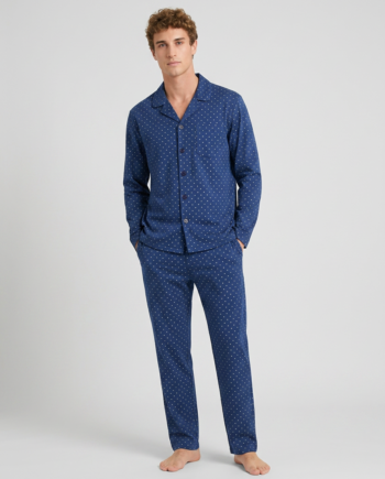 Ανδρική Πιτζάμα Σακάκι εμπριμέ 50% modal 50% cotton – 811322