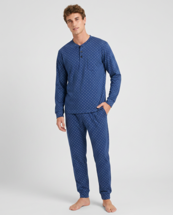 Ανδρική Πιτζάμα με πατιλέτα εμπριμέ 50% modal 50% cotton – 811323
