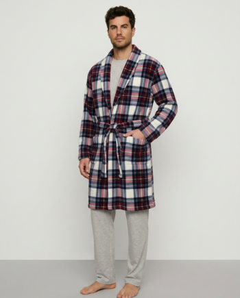 Ρόμπα fleece σταυρωτή καρώ 100% pes – 811324